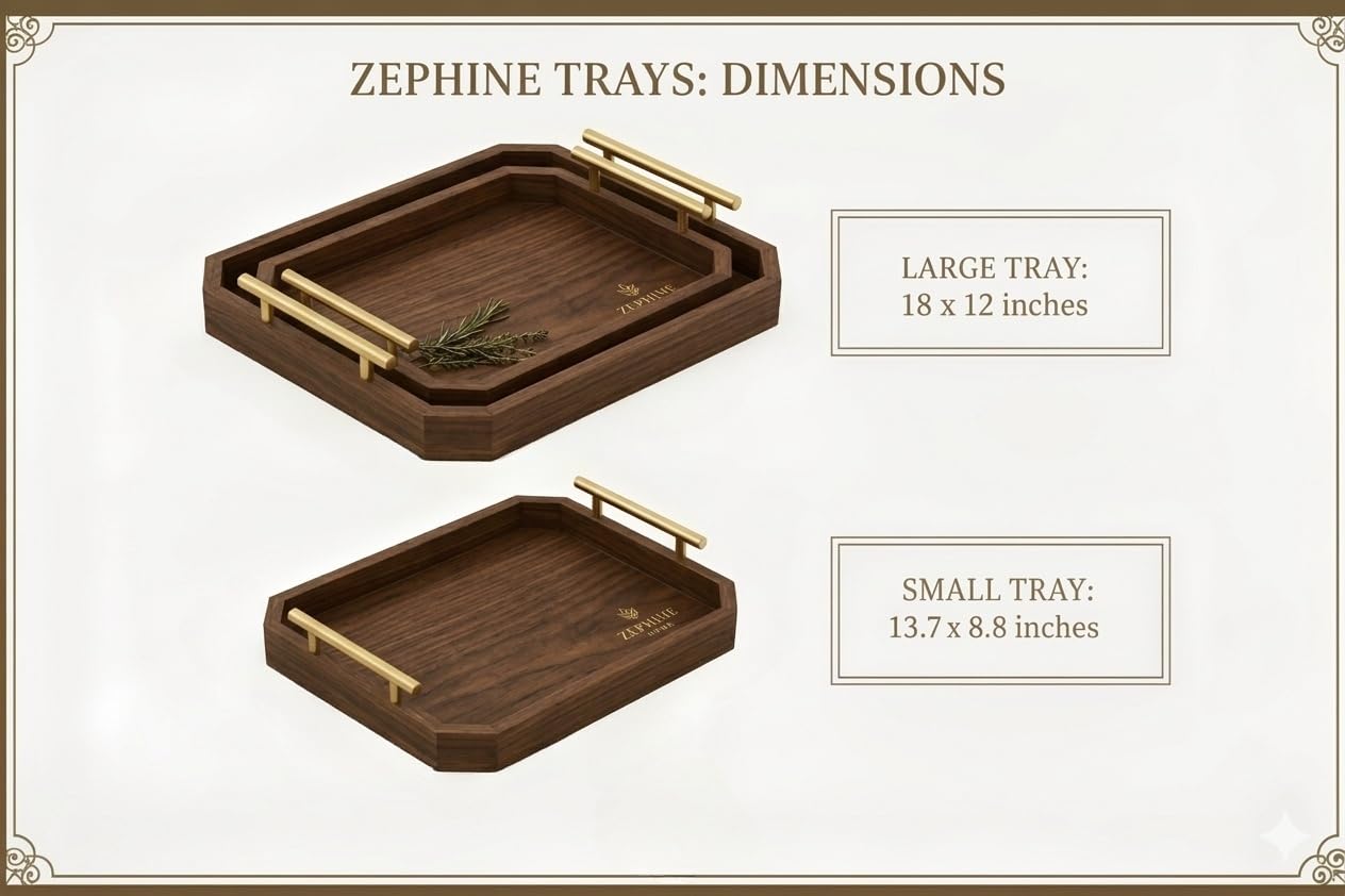 Zephine Home hexagonal tray set of two for layered tabletop styling.