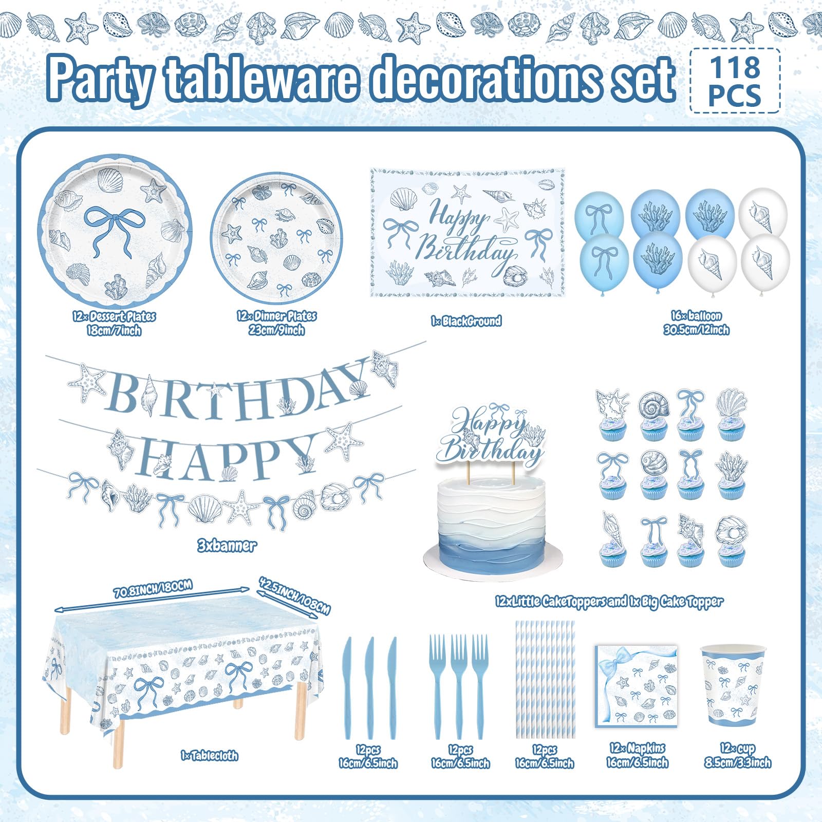 ZEQICALF seashell napkins add seaside charm and sturdy practicality.