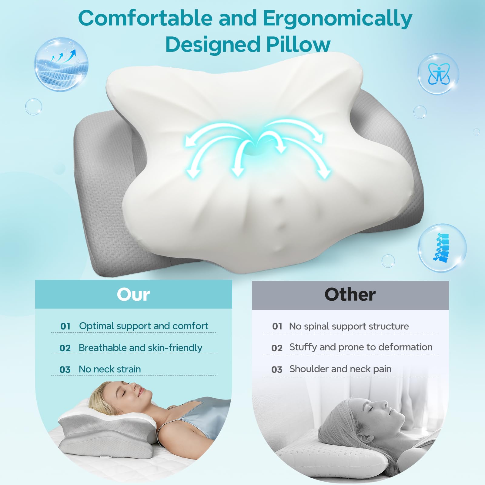 ZeroZillo gift-ready pillow offers practical comfort for neck relief.
