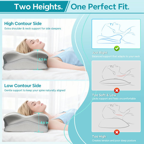 ZeroZillo memory foam core adapts to your neck while maintaining shape.