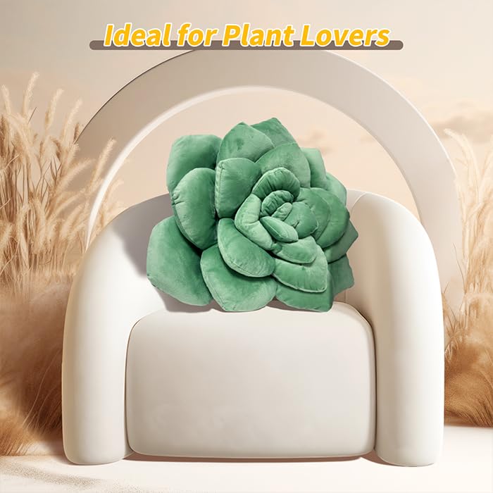 ZerzSemp botanical-shaped cushion adds natural texture to any decor setup
