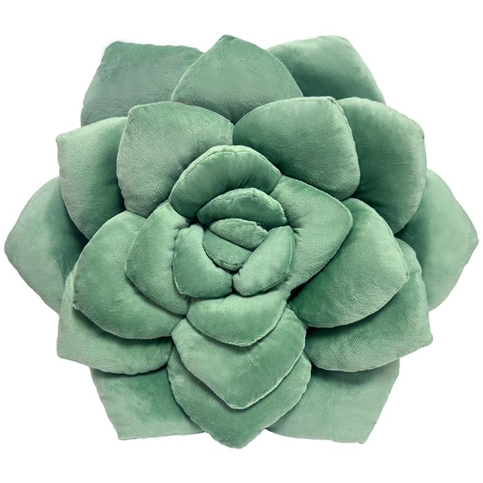 ZerzSemp Fleshy Greenery Plush Pillow close-up shows vibrant color for living room decor