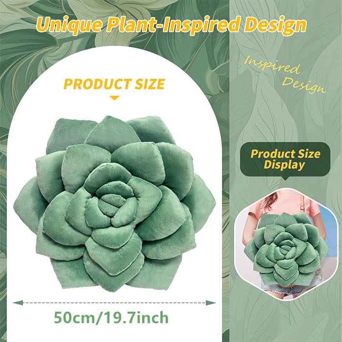 ZerzSemp 3D hand-stitched flower pillow detail highlights lifelike texture and cozy softness