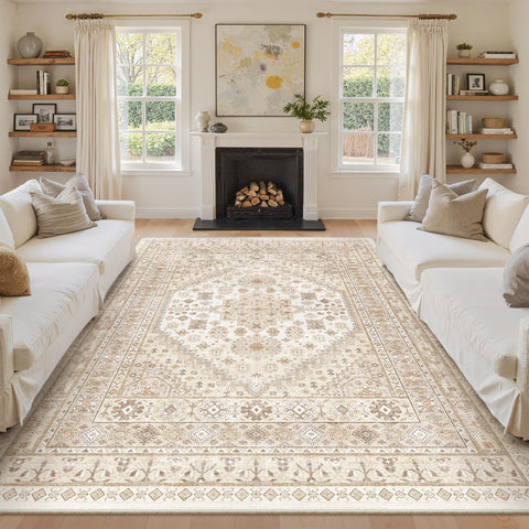 Zesthome 8x10 area rug with living room focus and modern vintage geometric design.