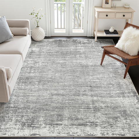 Zesthome abstract design rug 5x7 grey improves modern living spaces with a calm pattern.