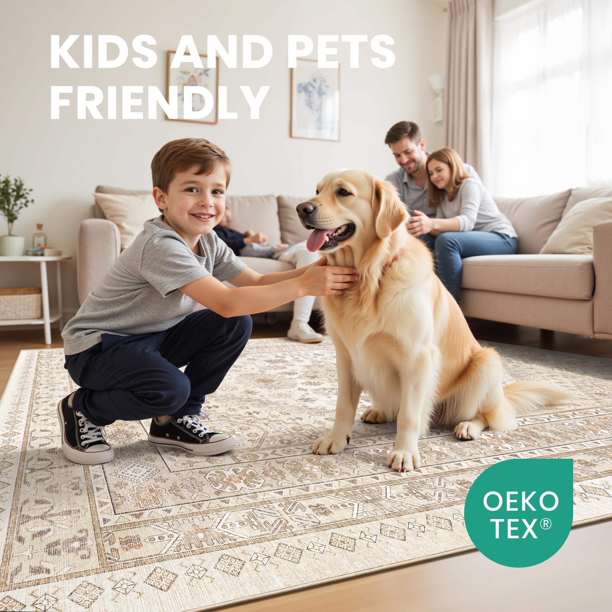 Zesthome rug in a high-traffic area showcasing durable construction.
