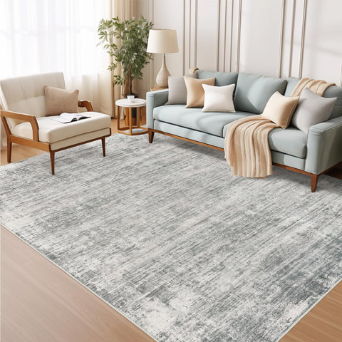 Zesthome non-slip backing rug 5x7 grey helps prevent shifting on hard floors.