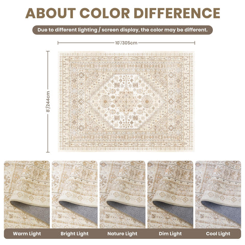 Zesthome rug showing non-slip backing for stability on hardwood floors.