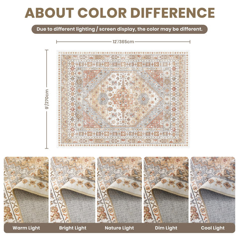 Zesthome rug with non-slip backing to prevent shifting