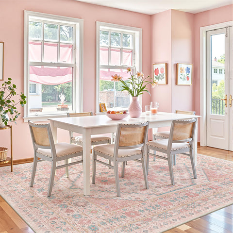 Zesthome Pink Rug easy care for quick maintenance