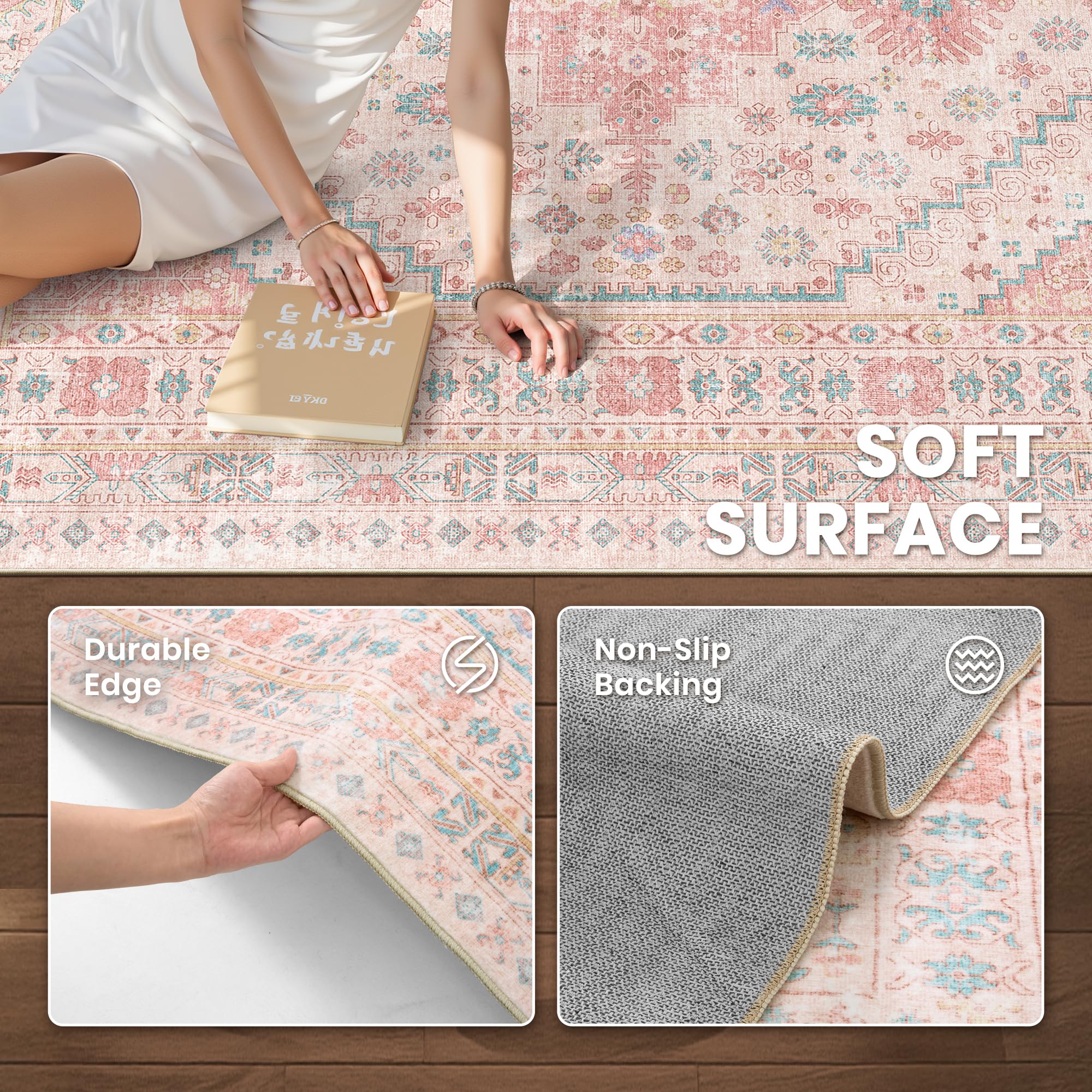 Zesthome Pink Rug geometric pattern complements modern interiors