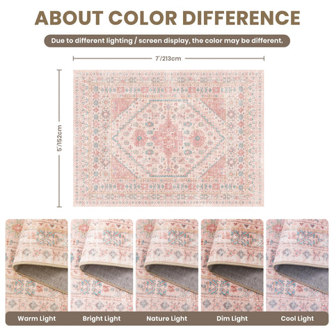 Zesthome Pink Rug living room decor adds playful color and softness