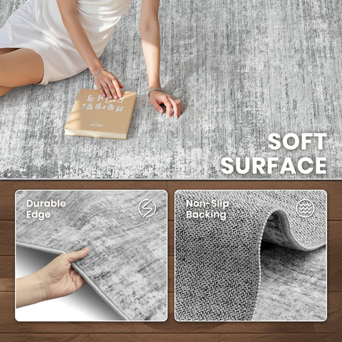 Zesthome soft velvet surface rug 5x7 grey delivers plush foot comfort.