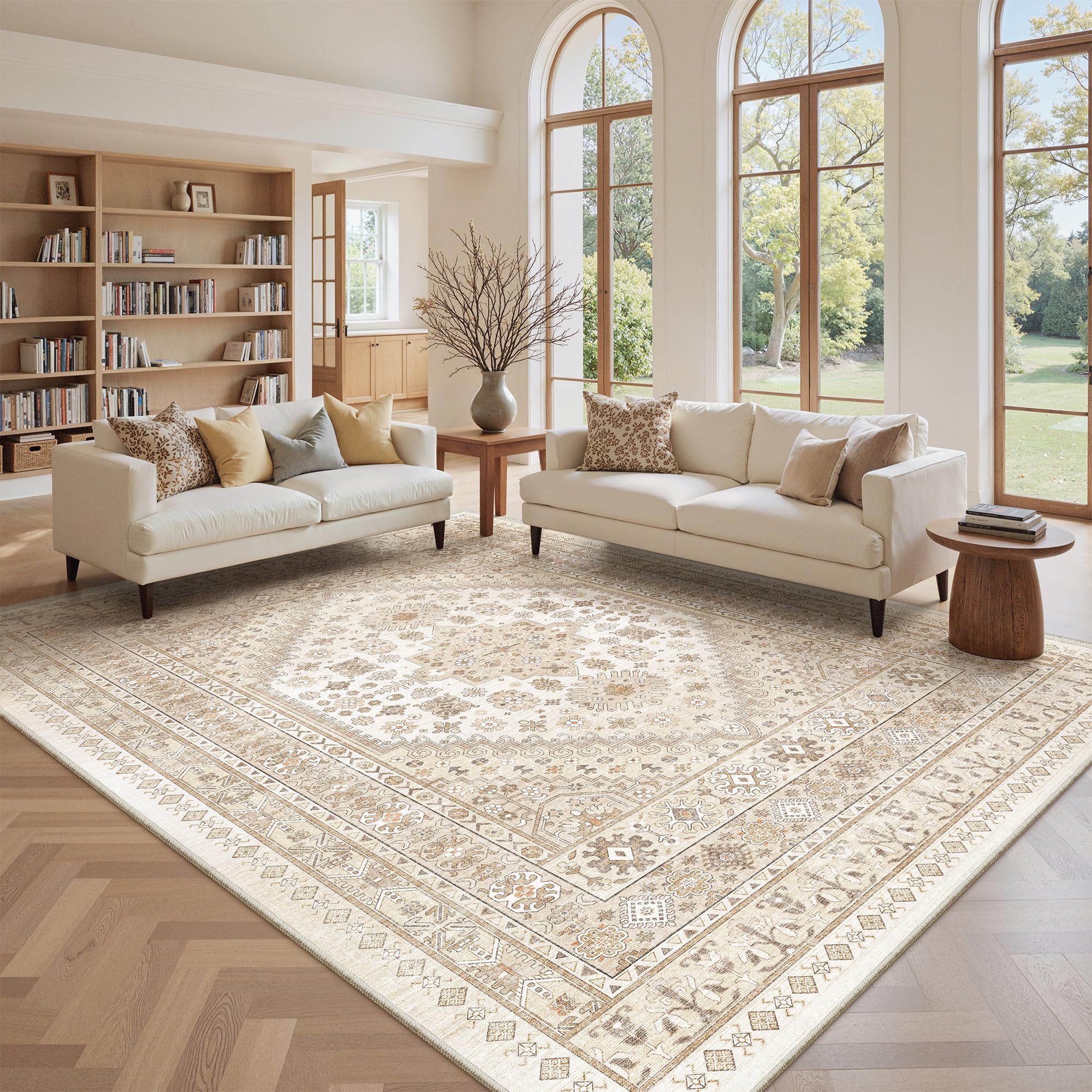 Zesthome vintage geometric design rug enhances a range of interiors.