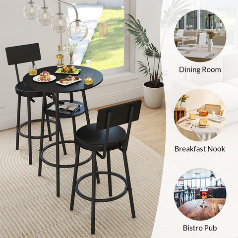 Zevemomo round bar table for two creates a cozy breakfast spot.