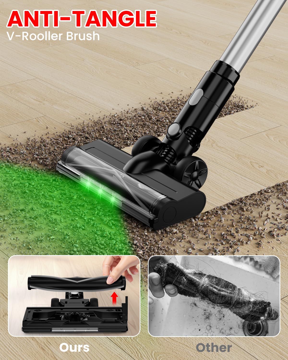 HEPA filter helps capture fine particles and pet hair during cleaning.