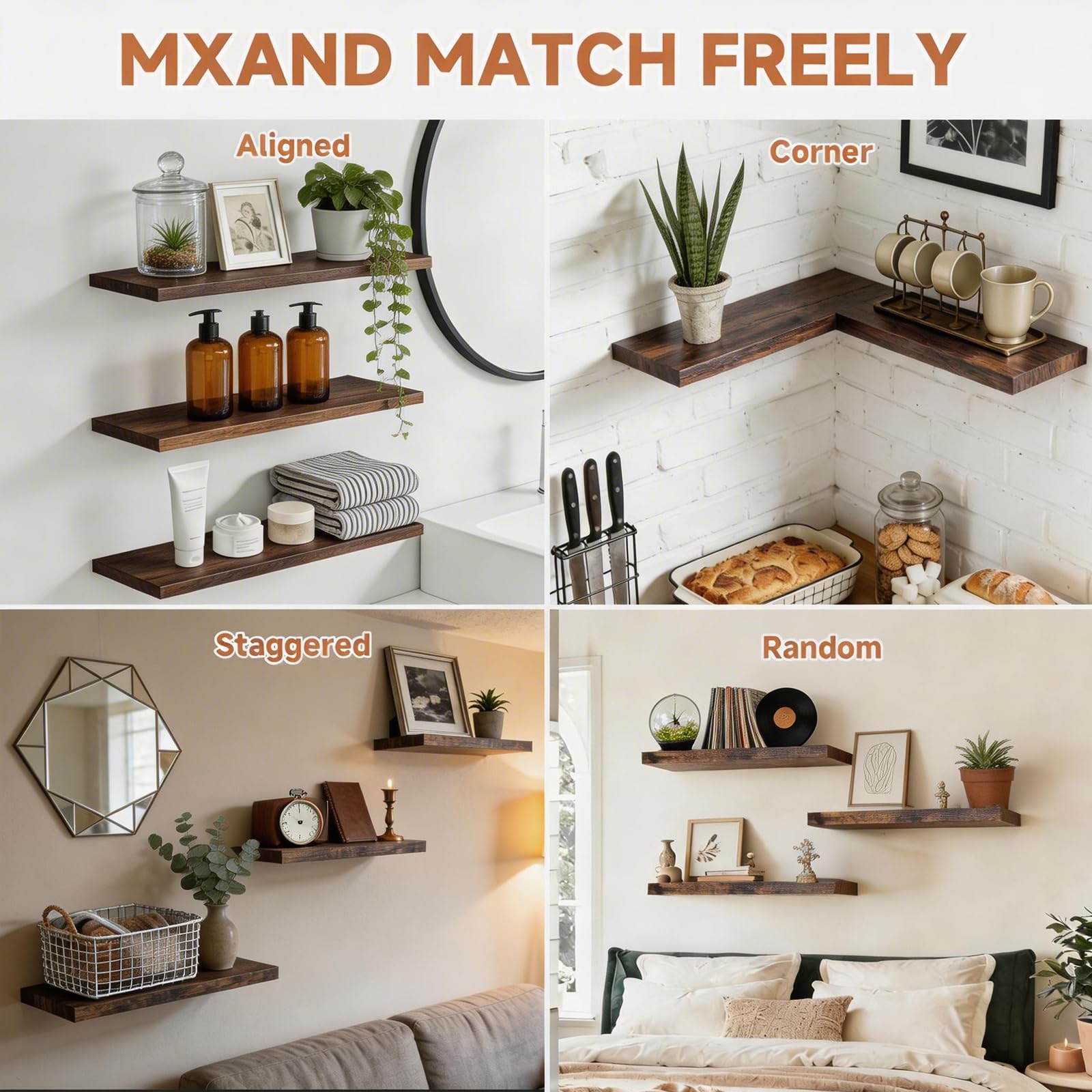 Zexigtau shelves support up to 22 lbs for flexible storage.