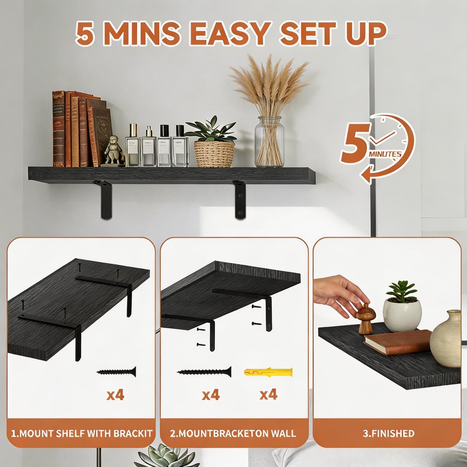 Zexigtau living room display on wall shelves blends decor and storage.