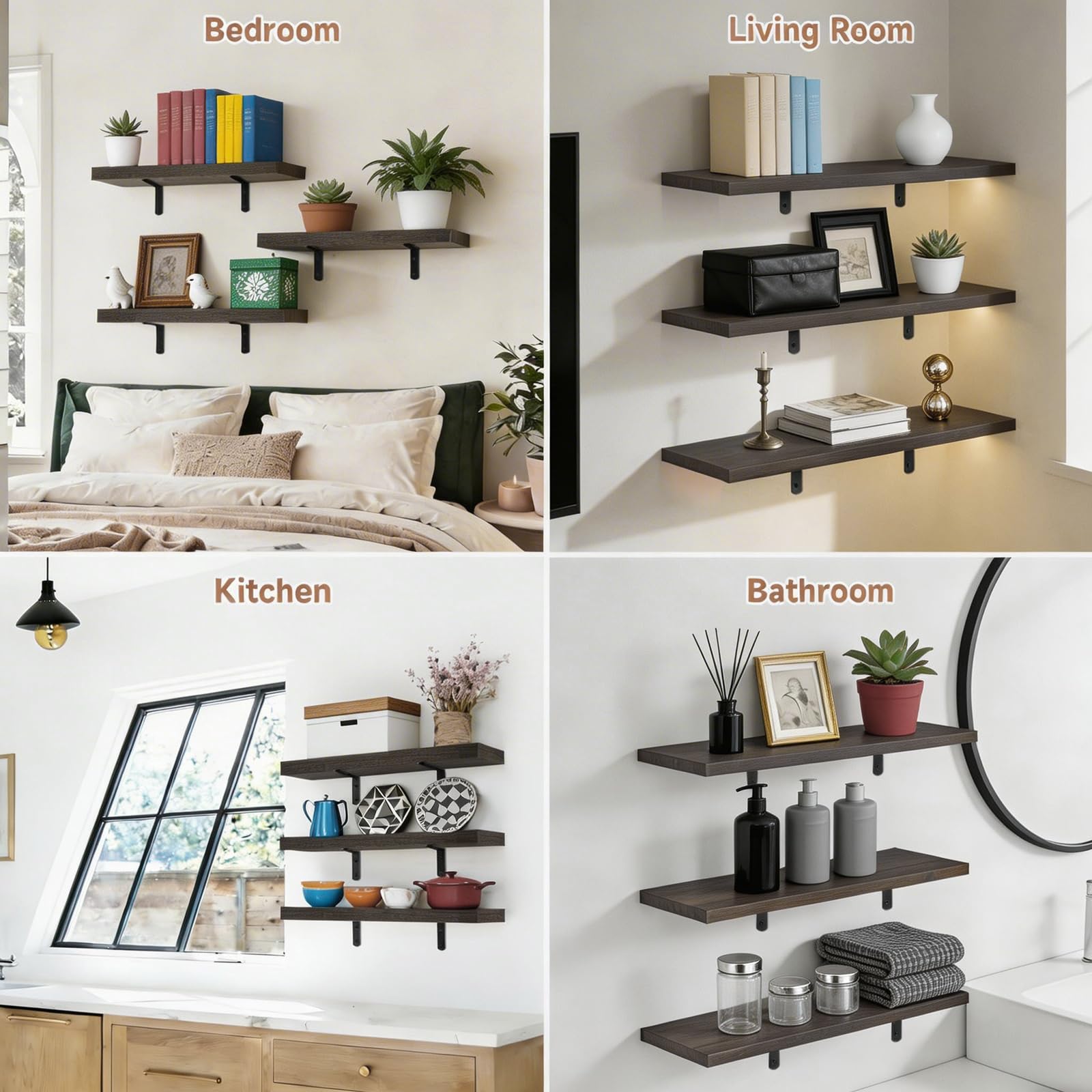Zexigtau set of 3 wall shelves ideal for book corners and decor