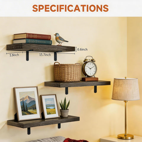 Zexigtau living room display shelf with brackets enhances decor and storage