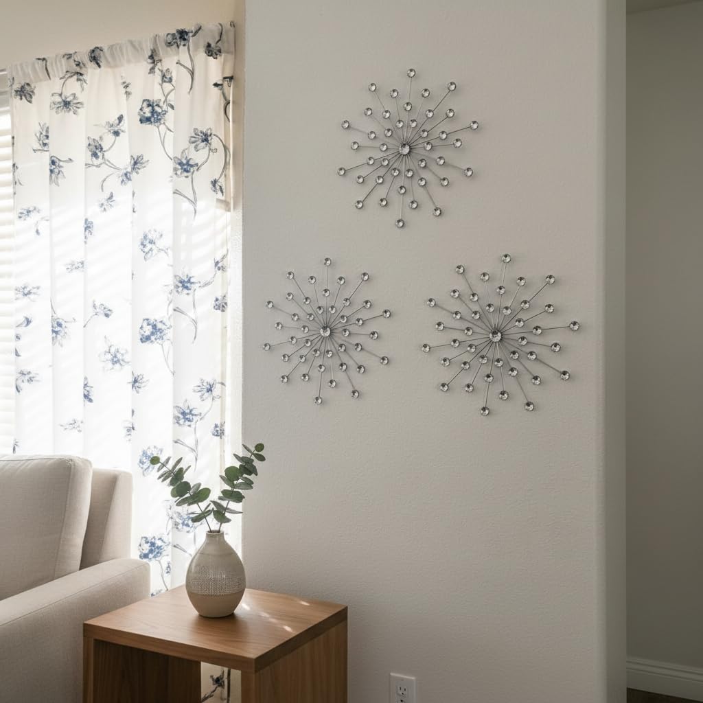 ZEXUIRU sunburst wall art 18 inch diameter for bold wall impact.