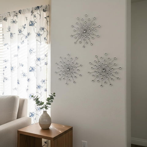 ZEXUIRU sunburst wall art 18 inch diameter for bold wall impact.