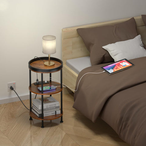 ZEXVIDA iron frame round table with sleek design in a compact layout.