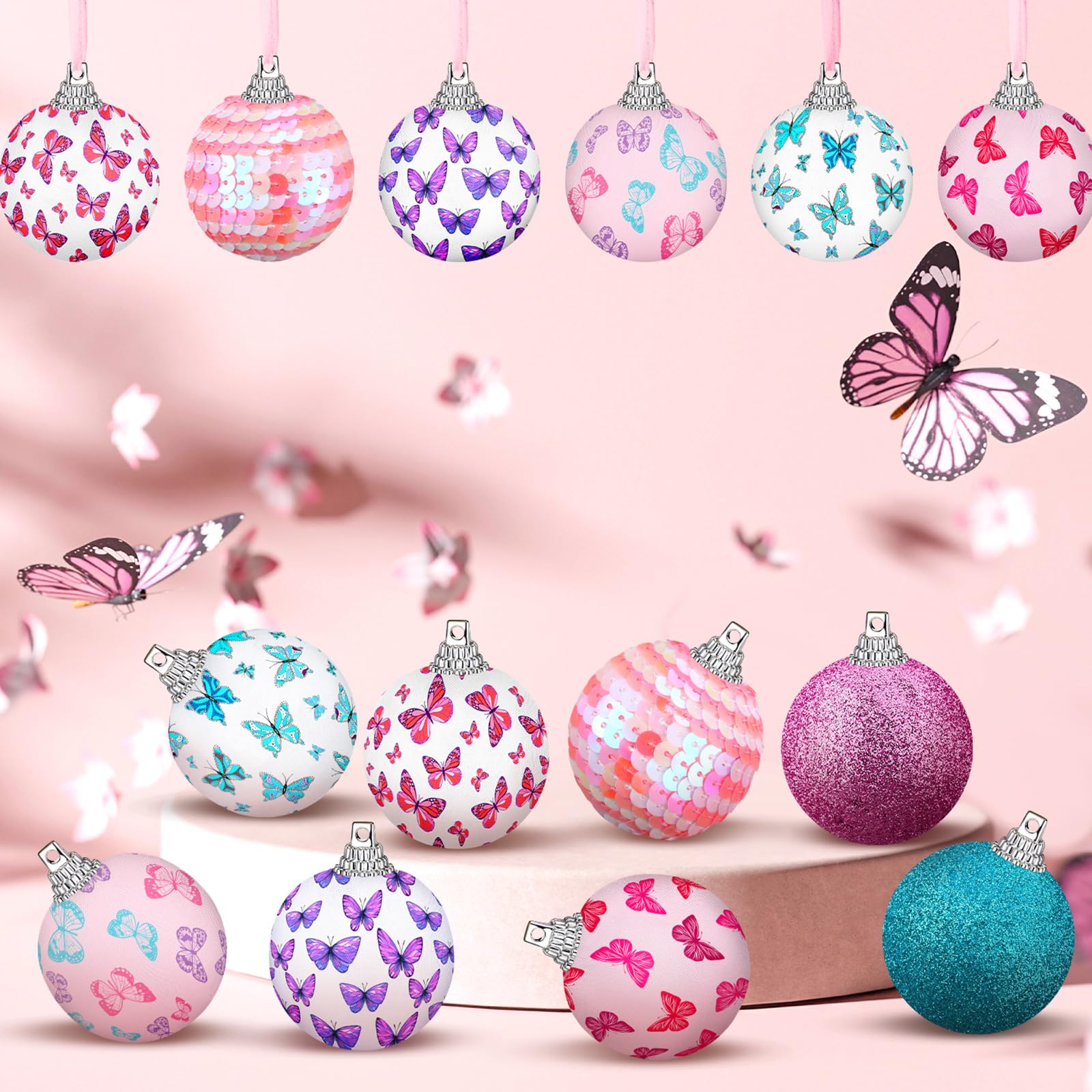 Zeyune spring sequin balls add festive flair to garlands and centerpieces.