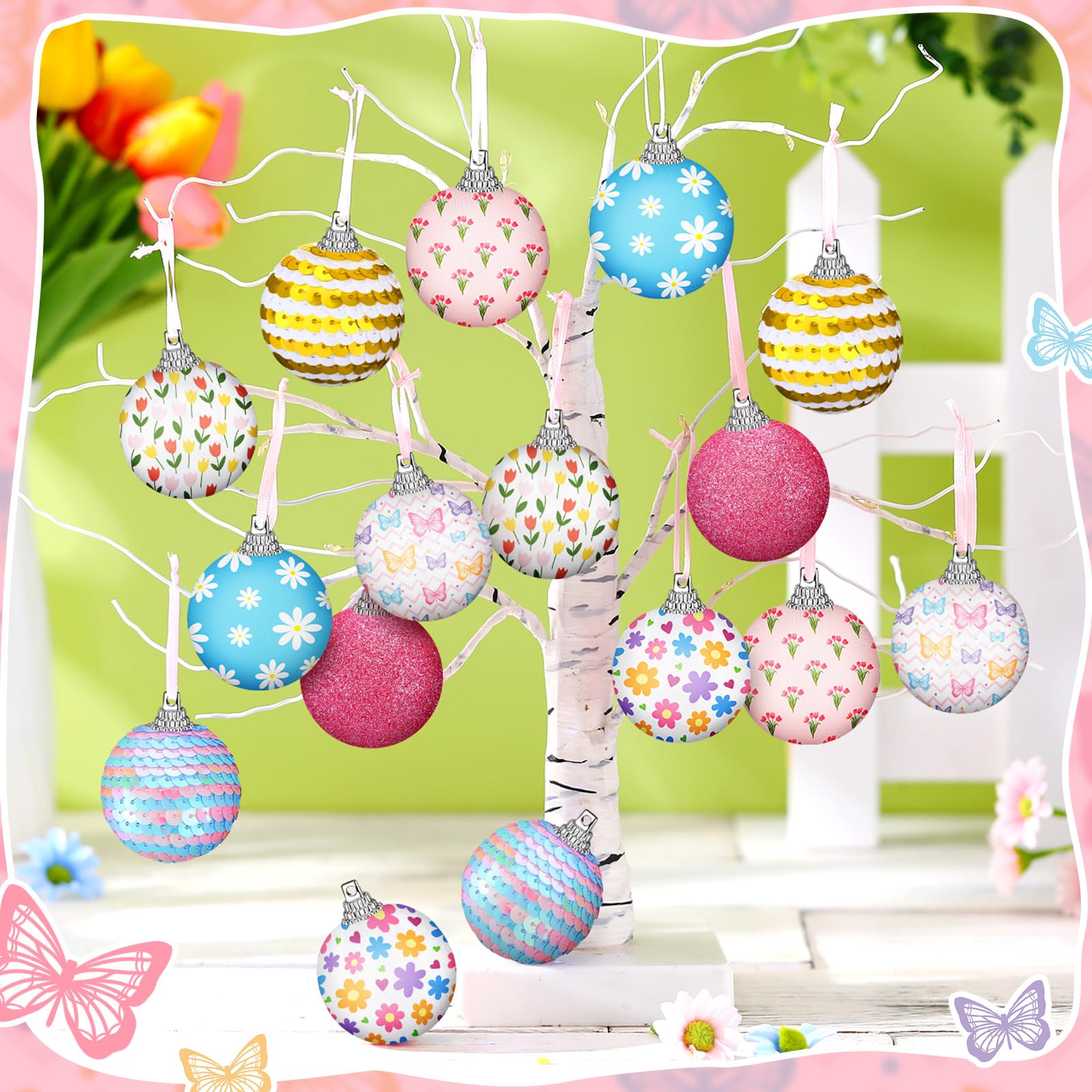 Zeyune butterfly design ornament adds playful spring charm to décor.