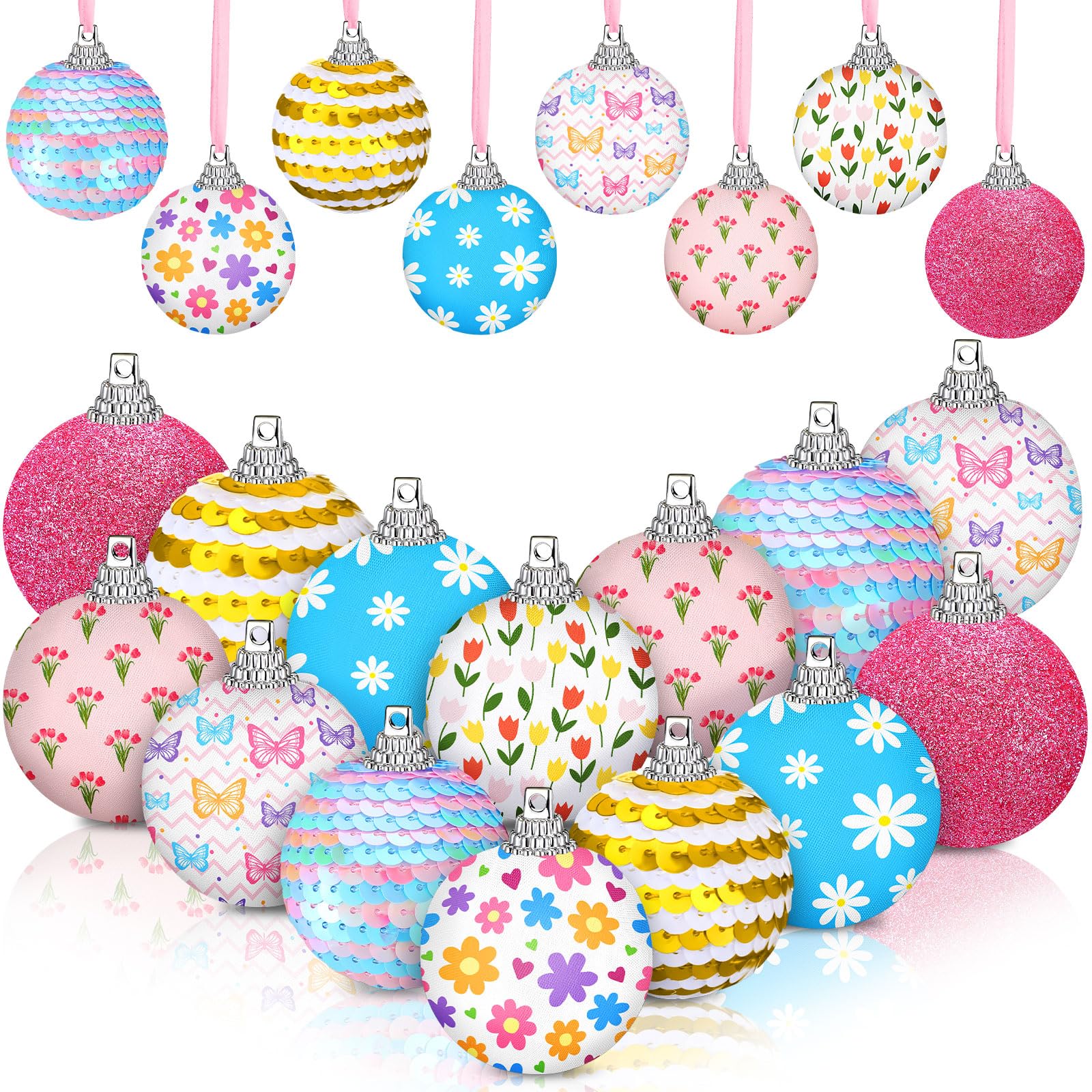 Zeyune spring ornament with flower daisy design enhances wreaths and garlands.