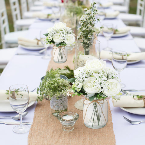Zeyune wedding table decor with 12 vases creates cohesive charm.