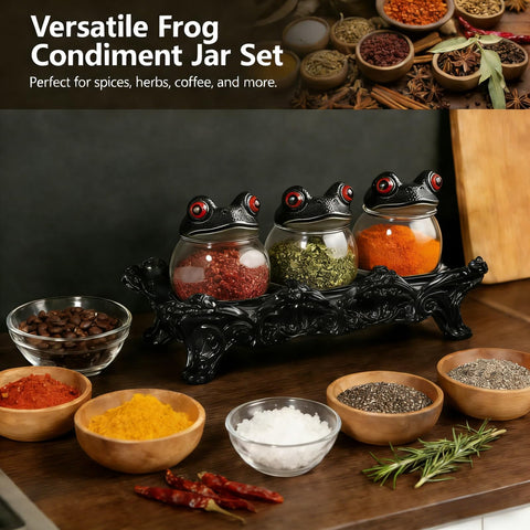 ZFFACAIOW frog-spice-jar-lids-closeup highlights airtight lids and fresh aroma.