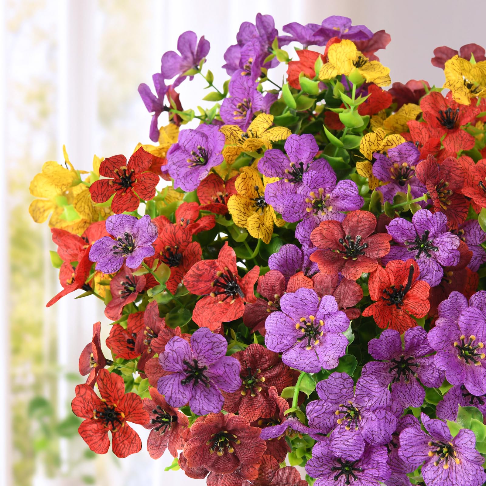 Outdoor UV-resistant faux florals from ZFProcess resist fading in sunlight.