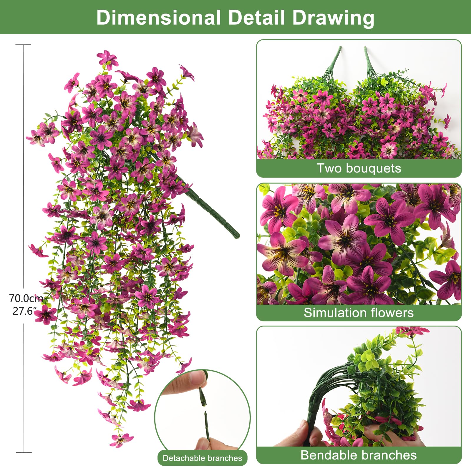 ZFProcess artificial hanging daisies in red offer vibrant interior or porch appeal