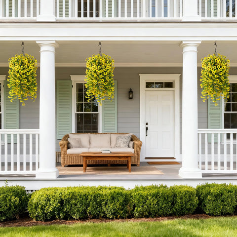 ZFProcess outdoor garden scene features yellow daisies ready for porch or yard decor