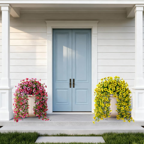 ZFProcess yellow porch-setup demonstrates graceful spring charm on a sunlit veranda