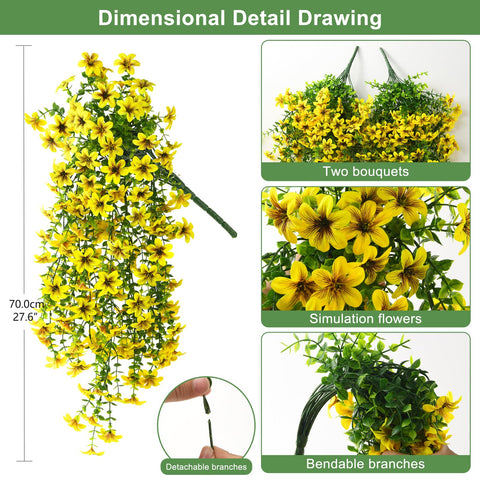 ZFProcess hanging daisy yellow wall-display shows vibrant UV-resistant finish for outdoor use