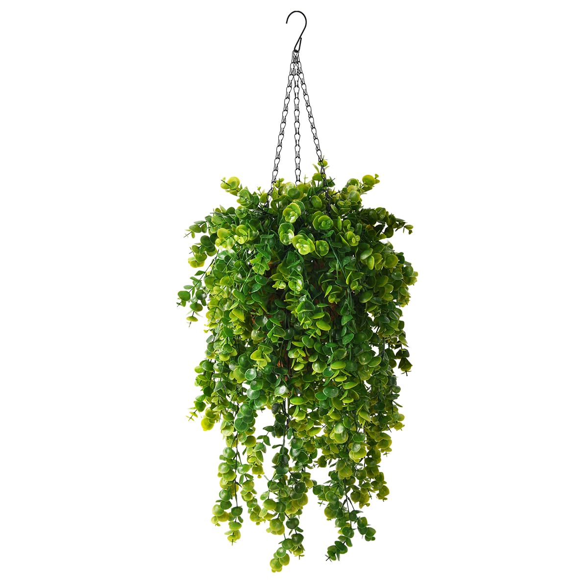 ZFProcess artificial hanging eucalyptus plants in a basket for outdoor porch decor