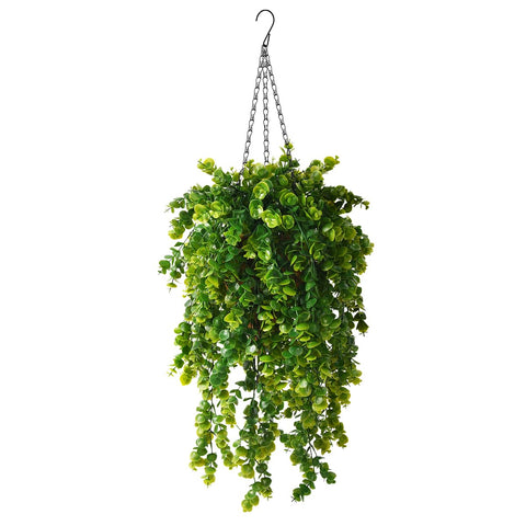 ZFProcess artificial hanging eucalyptus plants in a basket for outdoor porch decor