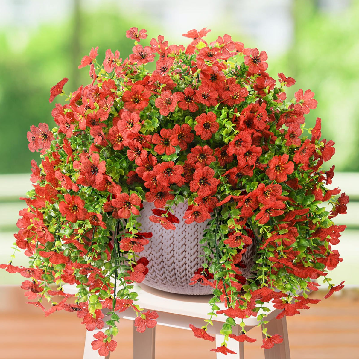 ZFProcess artificial hanging flowers daisy for outdoor porch, adds fresh color year-round.