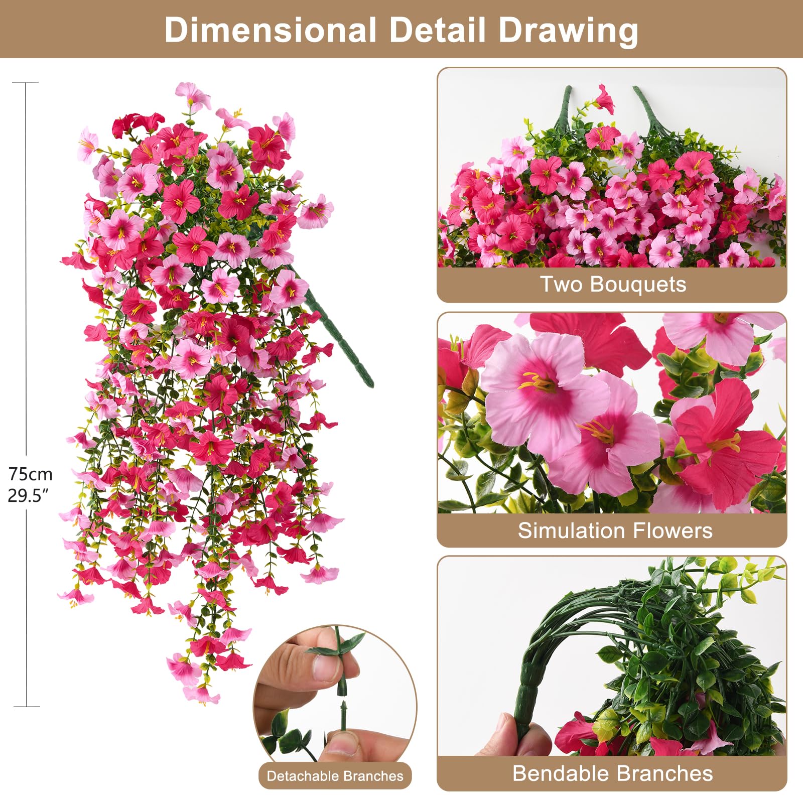 ZFProcess morning glory close-up petals highlight lifelike textures for elegant indoor display
