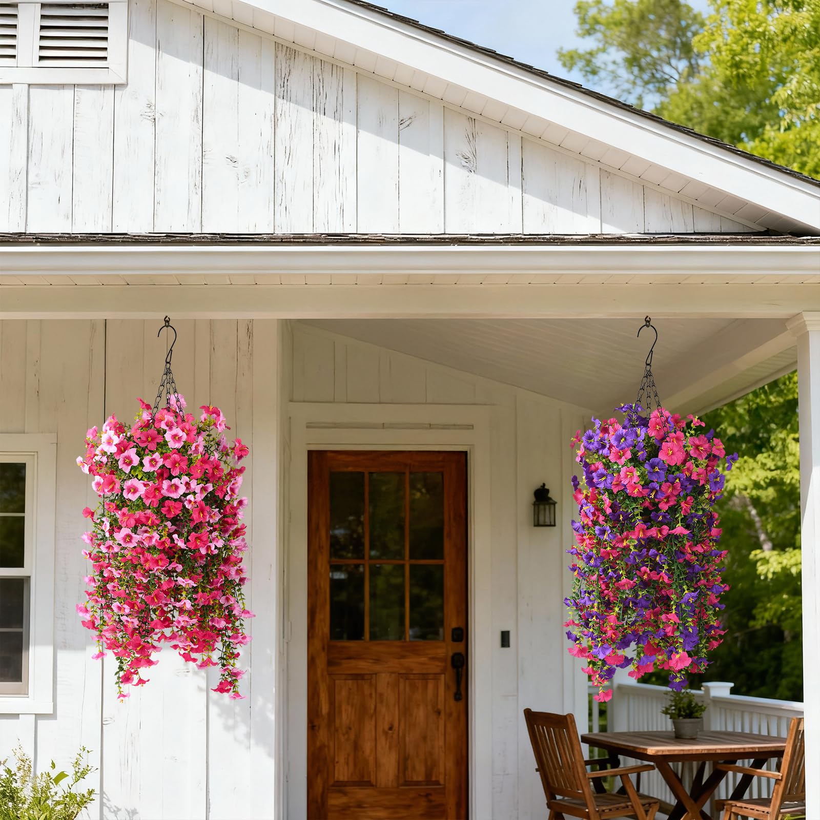 ZFProcess outdoor swing stand accent creates fresh seasonal color for garden gatherings