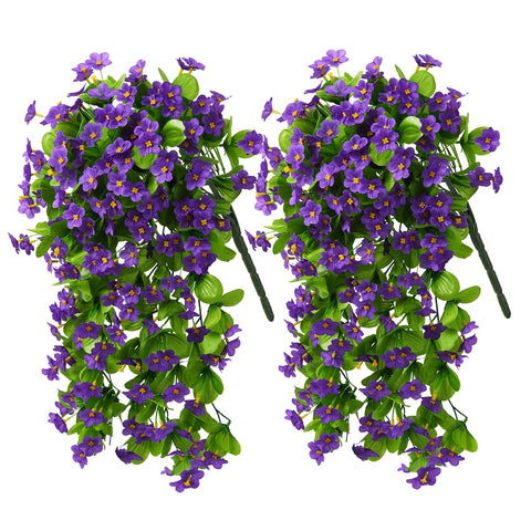 ZFProcess artificial hanging flowers violet ivy closeup for elegant indoor decor and durable outdoor use.