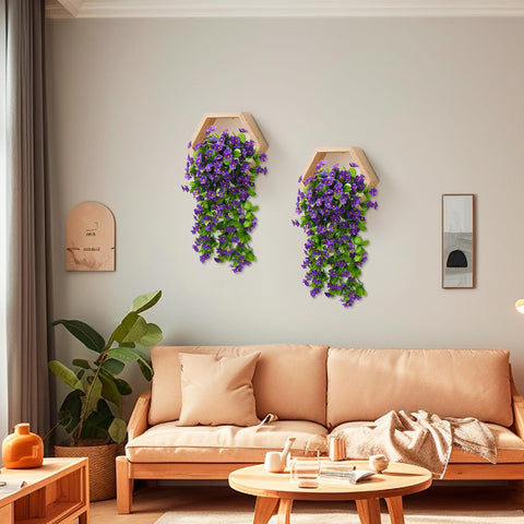 ZFProcess violet ivy hanging plant drape ideal for walls and event backdrops.