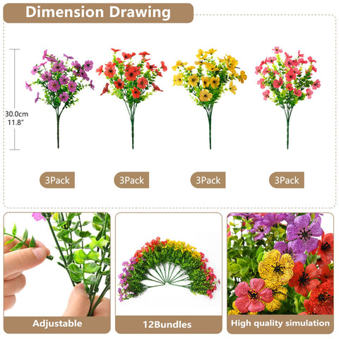 ZFProcess colorful daisies outdoor faux plants brighten patios with UV resistance