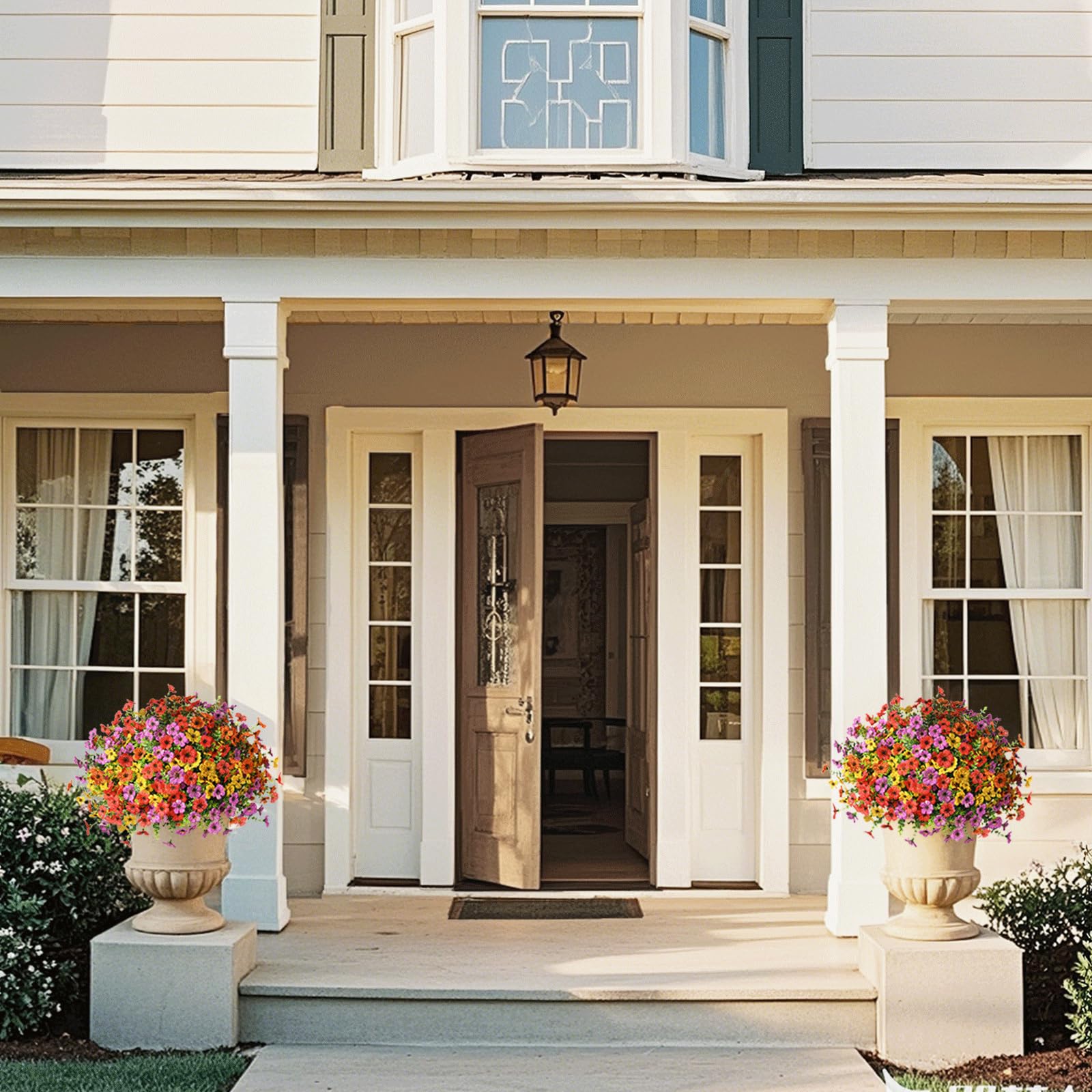 ZFProcess colorful daisy decor on porch for curb appeal