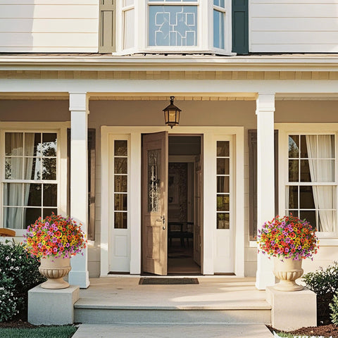 ZFProcess colorful daisy decor on porch for curb appeal
