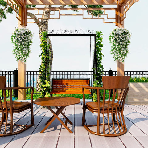 ZFProcess grape-leaf detailing adds natural charm to planters.
