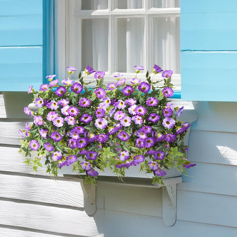 ZFProcess realistic fake flowers ideal for patios and porches.