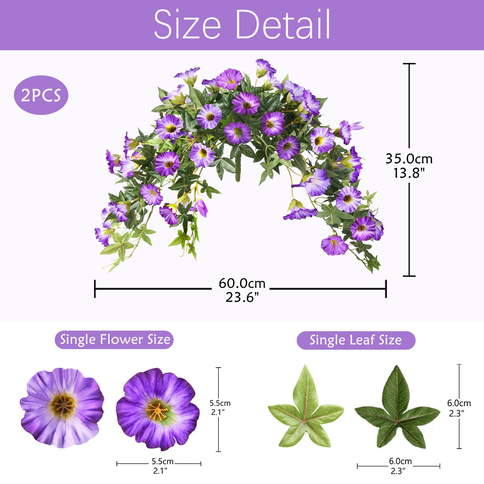 ZFProcess silk morning glory hanging flowers purple enhance outdoor decor.